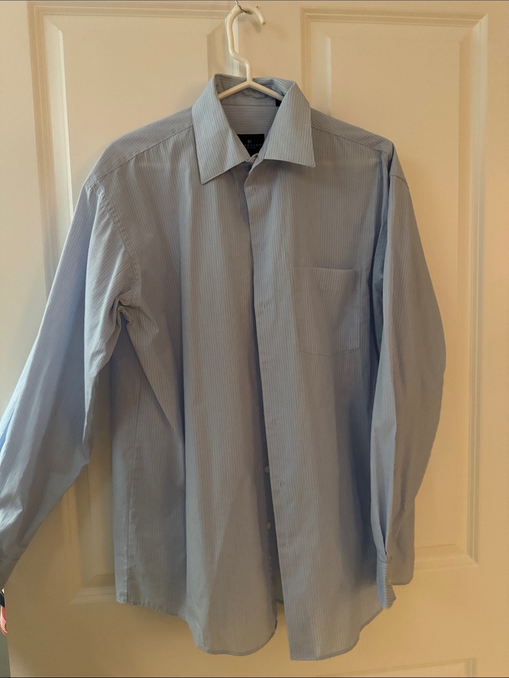 Kenneth Cole Reaction Light Blue Pinstripe Dress Shirt